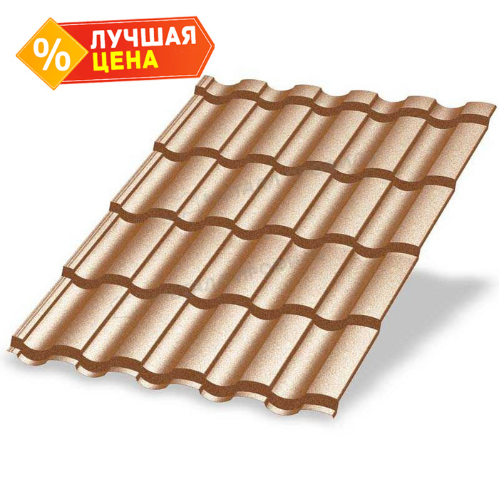 Металлочерепица Металл-Профиль Монтекристо-SL 0,5 PURMAN® Argillite Медный металлик