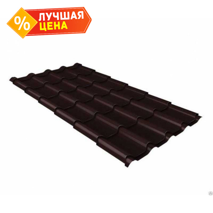Металлочерепица Grand Line Kamea (Камея) 0,45 Полиэстер RAL 8017 Шоколад