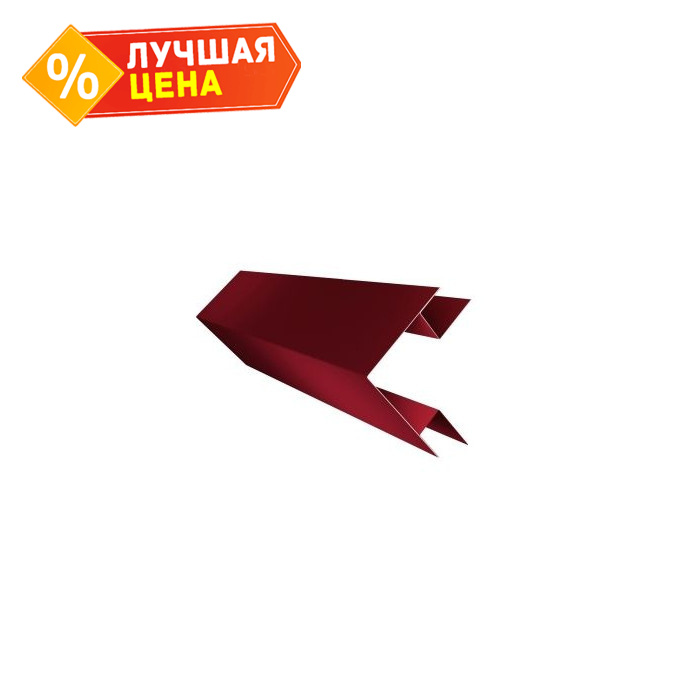 Планка угла внешнего сложная Кожуха сегментного 0,5 Satin с пленкой RAL 3005 красное вино