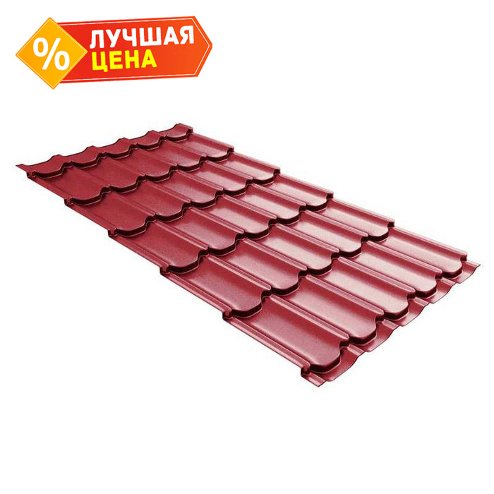 Металлочерепица Grand Line Kvinta plus (Квинта Плюс) 0,45 Полиэстер RAL 3005 Красное вино