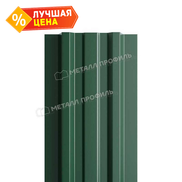 Штакетник Металл Профиль LАNE-T 0,45 Полиэстер RAL6005/6005 Зеленый мох двухсторонний