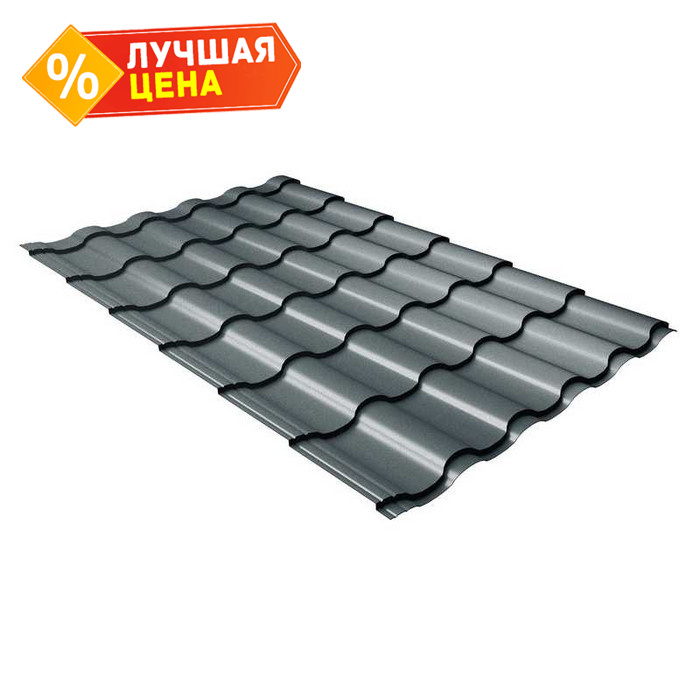 Металлочерепица Grand Line Kredo (Кредо) 0,5 Rooftop Matte RAL 7016 Антрацитово-серый