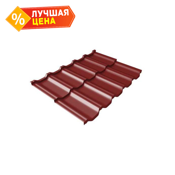 Металлочерепица Grand Line Kvinta Uno (Квинта Уно) 0,5 Satin RAL 3011 Коричнево-красный