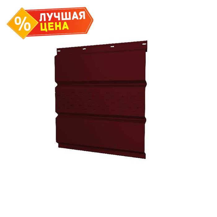 Софит металлический центральная перфорация 0,5 Velur с пленкой RAL3005 красное вино