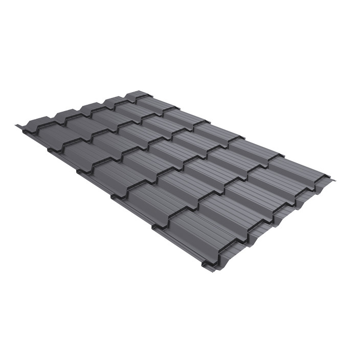 Металлочерепица Grand Line Quadro profi (Квадро Профи) 0,5 Satin RAL 7004 сигнальный серый