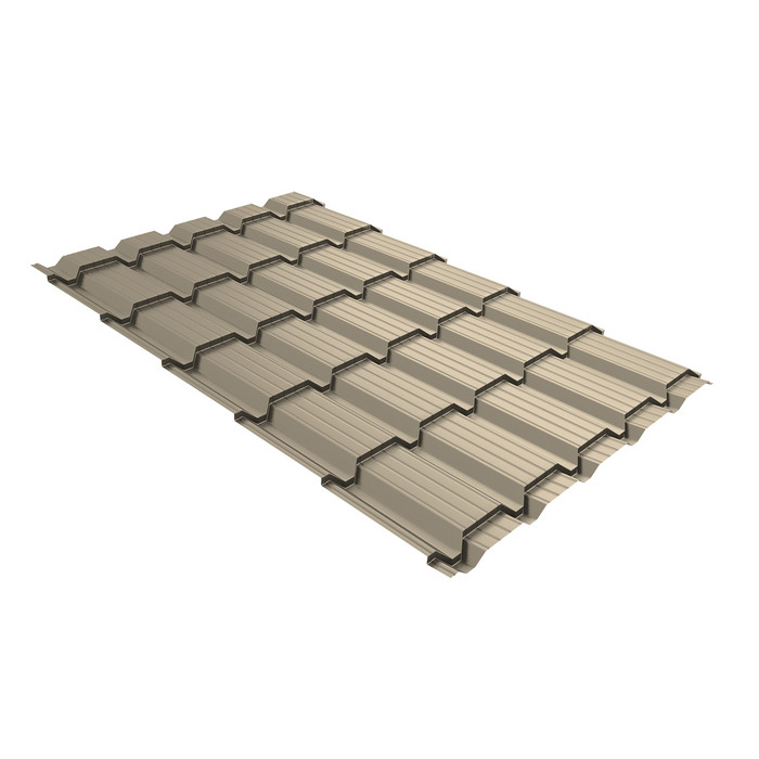 Металлочерепица Grand Line Верховье Quadro profi (Квадро Профи) 0,5 Satin RAL 1015 светлая слоновая кость